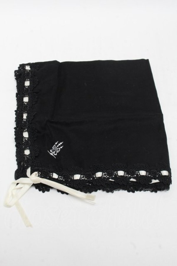 画像1: Moi-meme-Moitie / 燭台刺繍ハンカチ  黒 S-25-06-06-003-MO-ZA-AS-ZS (1)