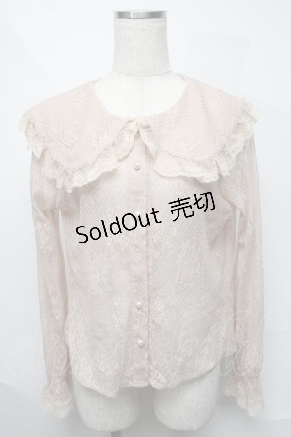 画像1: axes femme / 総レースブラウス  ベージュ S-25-06-06-026-AX-TO-HR-ZS (1)