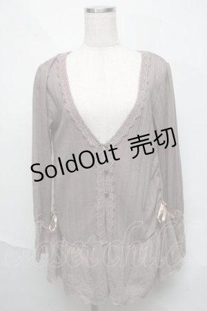 画像: axes femme / チュールフリルカーディガン  ベージュ S-25-06-06-029-AX-TO-HR-ZS