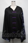 画像1: NieR Clothing / FAKEチャイナボタン着物風袖PULLOVER【和柄九尾】  黒ｘ紫 S-25-06-06-036-PU-TO-HR-ZS (1)