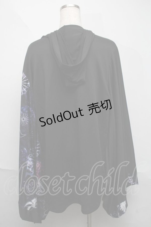 画像2: NieR Clothing / FAKEチャイナボタン着物風袖PULLOVER【和柄九尾】  黒ｘ紫 S-25-06-06-036-PU-TO-HR-ZS (2)