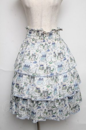 画像: Jane Marple / Liberty Bonjourスカート  白ｘ青 S-25-06-07-042-JM-SK-AS-ZS