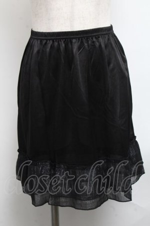 画像: MARBLE / ラメフリルペチコート  黒 S-25-06-07-048-GO-SK-HR-ZS