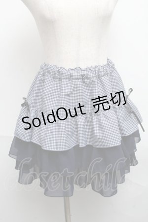 画像: MARBLE / 裾シフォンギンガムフリルスカート  紺 S-25-06-07-053-GO-SK-HR-ZS