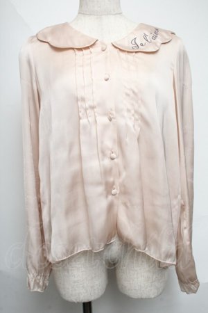 画像: an another angelus / 襟刺繍サテンブラウス  ベージュ S-25-06-07-010-CA-TO-HR-ZS