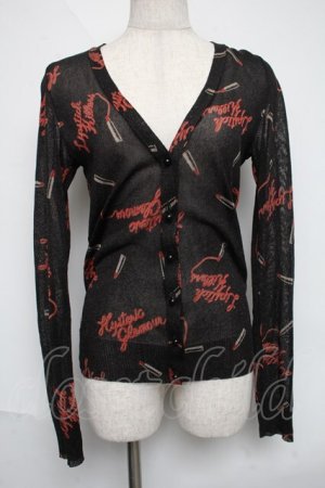画像: HYSTERIC GLAMOUR / リップラメカーディガン  黒 S-25-06-07-020-PU-SK-HR-ZS