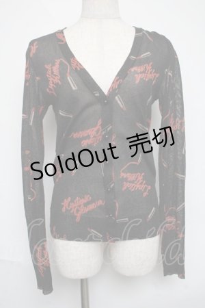画像: HYSTERIC GLAMOUR / リップラメカーディガン  黒 S-25-06-07-020-PU-SK-HR-ZS