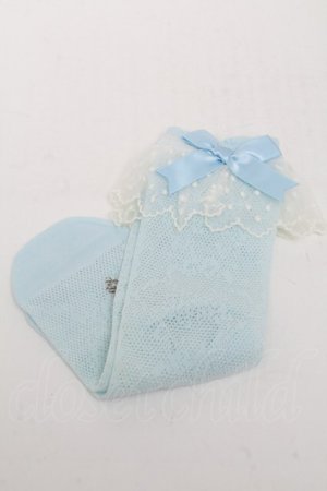 画像: Angelic Pretty / レースクルー丈ソックス  サックス S-25-06-09-001-AP-ZA-HR-ZS