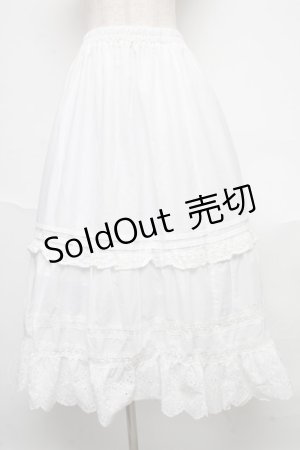 画像: axes femme / コットンフレアロングスカート  白 S-25-06-09-052-AX-SK-AS-ZS