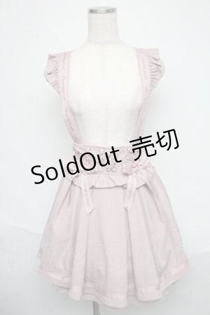 画像: LIZ LISA / メッセージリボンサスペンダー付きスカート  ピンク S-25-06-09-058-LO-SK-AS-ZS