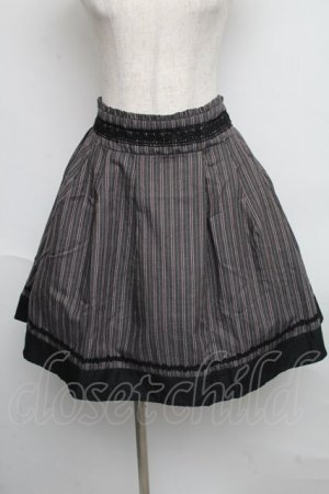 画像: axes femme / ストライプ柄スカート  グレー S-25-06-09-060-AX-SK-HR-ZS