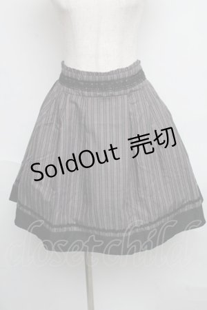 画像: axes femme / ストライプ柄スカート  グレー S-25-06-09-060-AX-SK-HR-ZS