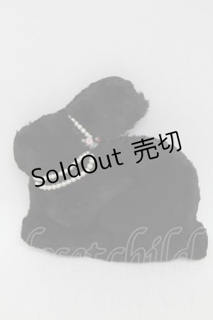 画像: axes femme / ガーデンラビットポーチ  黒 S-25-06-09-012-AX-BL-HR-ZS