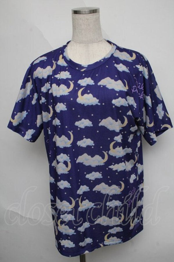 画像1: Nile Perch / 夜空プリントTシャツ  紫 S-25-06-09-1030-LO-TO-AS-ZS (1)