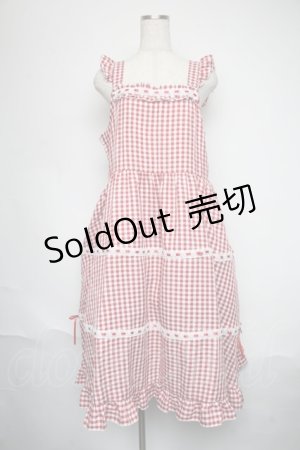 画像: Cherirulu Chocola / ハシゴレースジャンパースカート 3L 赤ｘ白 S-25-06-09-1048-LO-OP-HR-ZS