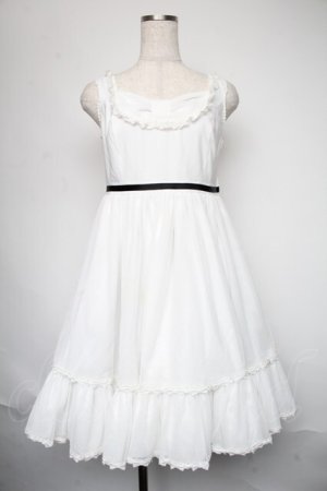 画像: Angelic Pretty / Pure Lady ジャンパースカート  白 S-25-06-09-1052-AP-OP-HR-ZS