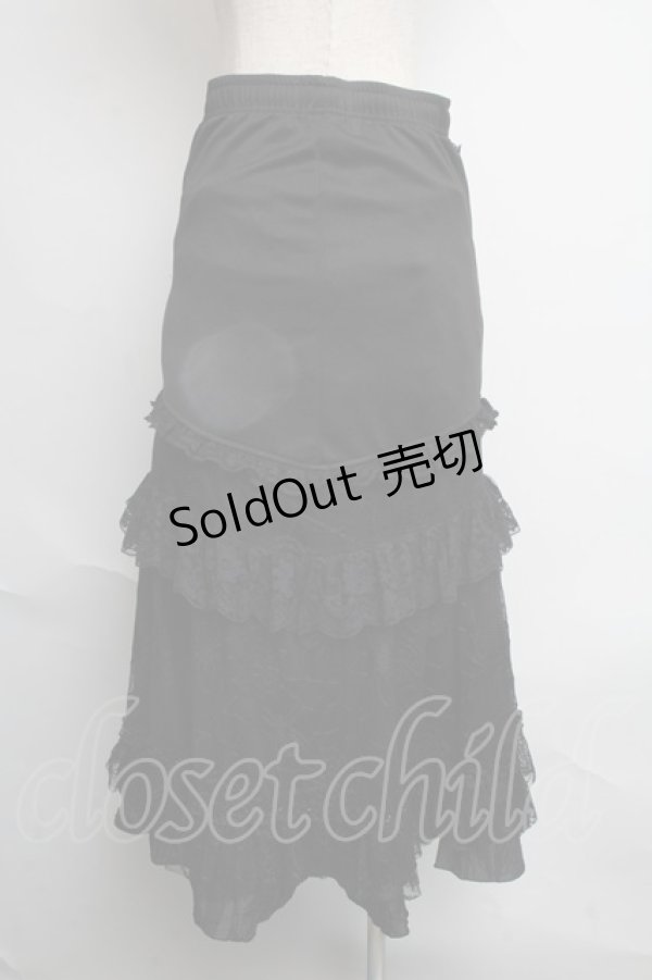 画像2: Qutie Frash / 蜘蛛の巣レース切替コルセットロングスカート  黒 S-25-06-09-1060-QU-SK-HR-ZS (2)