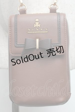 画像: m petit by misako / NINA′Sスマホショルダーバッグ  ブラウン S-25-06-09-1013-LO-BG-HR-ZS