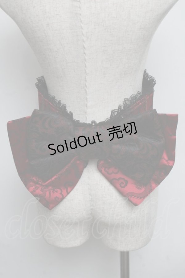 Qutie Frash / リボン帯コルセット 赤x黒 S-25-06-09-1017-QU