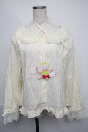 画像: FLC / メンレースシャツブラウス 4L キナリ S-25-06-09-1022-LO-BL-HR-ZS