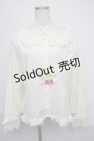 画像: FLC / メンレースシャツブラウス 4L キナリ S-25-06-09-1022-LO-BL-HR-ZS