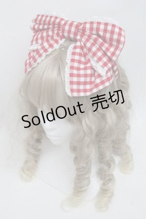 画像: Angelic Pretty / チェルシーギンガムカチューシャ  赤ｘ白 S-25-06-09-013-AP-ZA-HR-ZS