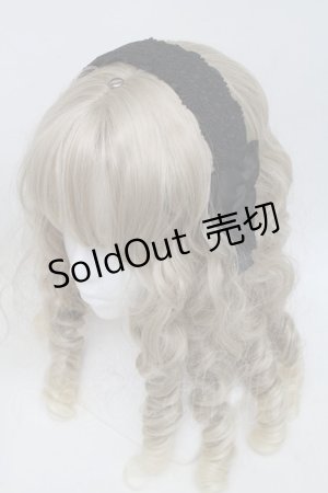 画像: m petit by misako / レースリボンカチューシャ  黒 S-25-06-09-015-LO-AC-HR-ZS