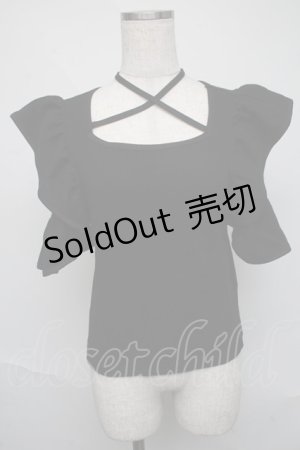 画像: evelyn / クロスリブトップス  黒 S-25-06-09-033-LO-TO-AS-ZS
