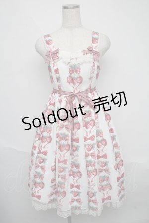 画像: Angelic Pretty / Strawberry Dollジャンパースカート  白 S-25-06-09-040-AP-OP-AS-ZS