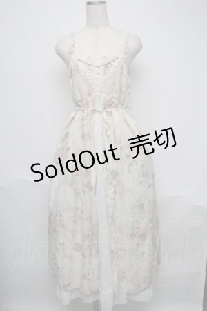 画像: axes femme / ローズ柄マキシ丈ワンピース  オフ S-25-06-09-042-AX-OP-AS-ZS