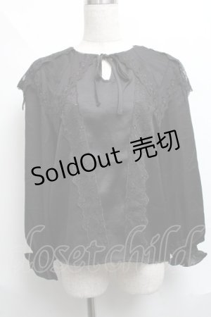 画像: axes femme POETIQUE / レースセーラー襟ブラウス  黒 S-25-06-11-039-AX-BL-AS-ZS