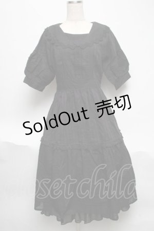 画像: axes femme POETIQUE / コットンドーリーワンピース  黒 S-25-06-11-055-AX-OP-AS-ZS