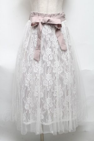 画像: axes femme POETIQUE / バックフリルチュールスカート  ピンク S-25-06-11-059-AX-SK-AS-ZS