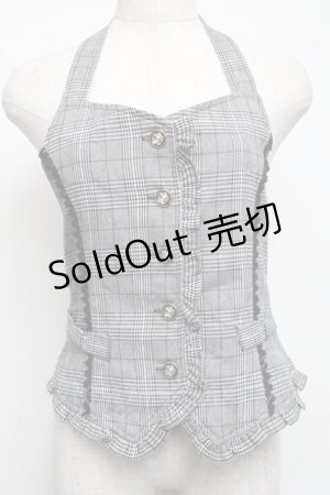 画像: axes femme POETIQUE / ホルターフリルベスト  グレー S-25-06-11-013-AX-TO-AS-ZS
