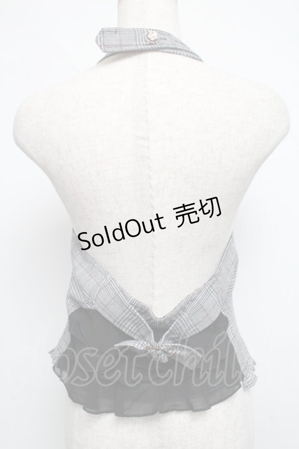 画像2: axes femme POETIQUE / ホルターフリルベスト  グレー S-25-06-11-013-AX-TO-AS-ZS (2)