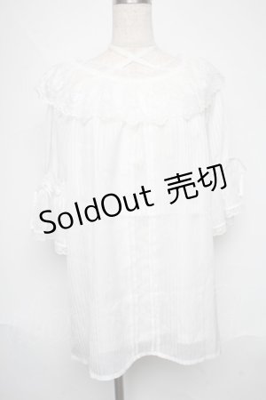 画像: axes femme / クロスデザインシアートップス  白 S-25-06-11-015-AX-TO-AS-ZS