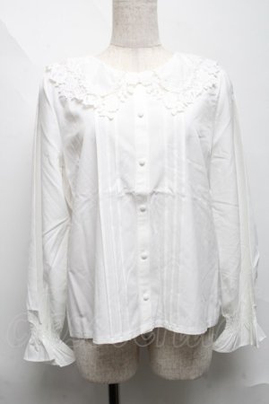 画像: axes femme / レースカラーブラウス  白 S-25-06-11-016-AX-BL-AS-ZS