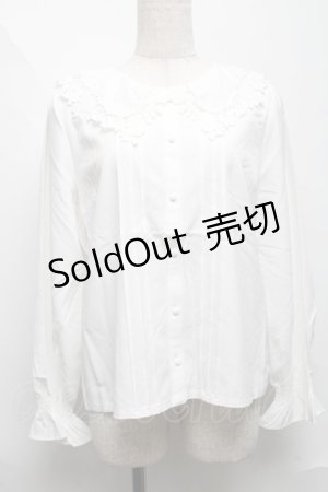 画像: axes femme / レースカラーブラウス  白 S-25-06-11-016-AX-BL-AS-ZS