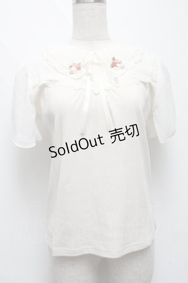画像1: axes femme / フラワーカラーカットプルオーバー  オフ S-25-06-11-018-AX-TO-AS-ZS (1)