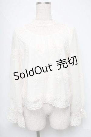 画像: axes femme / 総レーススタンド襟ブラウス  キナリ S-25-06-11-019-AX-BL-AS-ZS