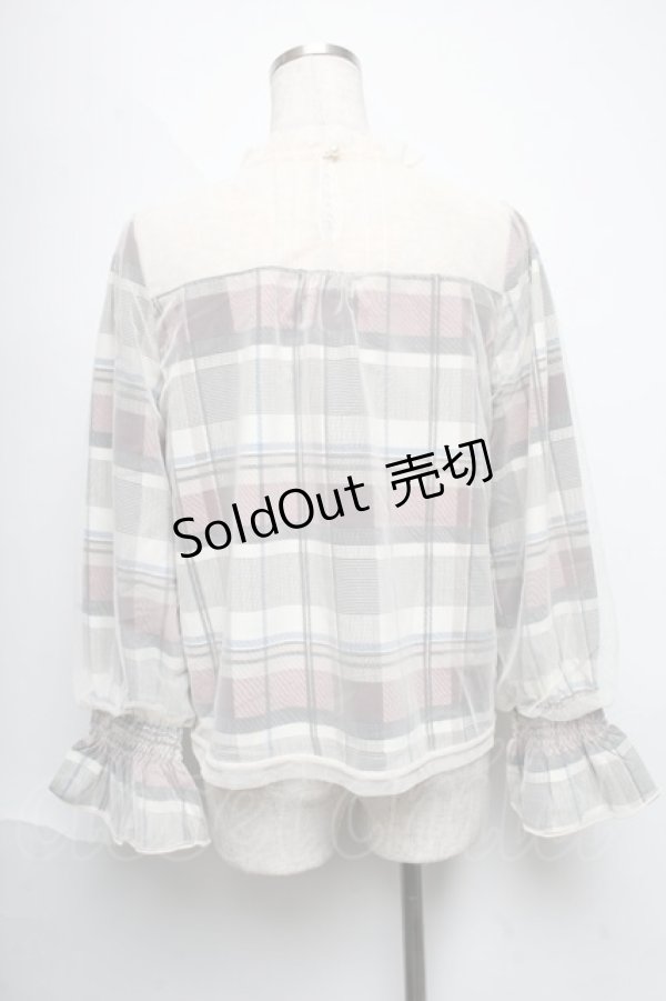 画像2: axes femme POETIQUE / チュール重ねブラウス  ワインｘオフ S-25-06-11-022-AX-BL-AS-ZI (2)