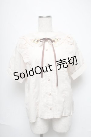 画像: axes femme POETIQUE / ヒマワリブーケ刺繍ブラウス  イエロー S-25-06-11-023-AX-BL-AS-ZS