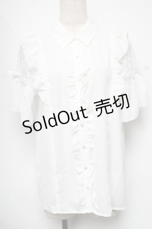 画像: axes femme POETIQUE / レースラッフルブラウス  白 S-25-06-11-028-AX-BL-AS-ZS
