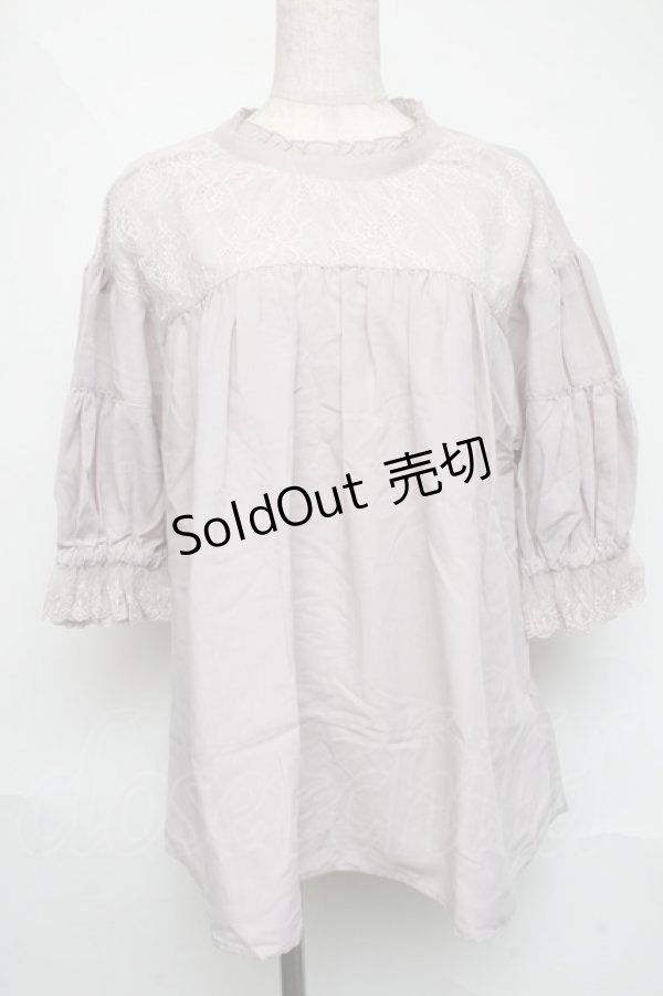 画像1: axes femme POETIQUE / ギャザーボリューム袖ブラウス  ピンク S-25-06-11-031-AX-BL-AS-ZS (1)