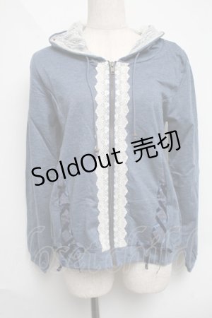 画像: axes femme / レースアップパーカー  ブルー S-25-06-11-034-AX-TO-AS-ZS