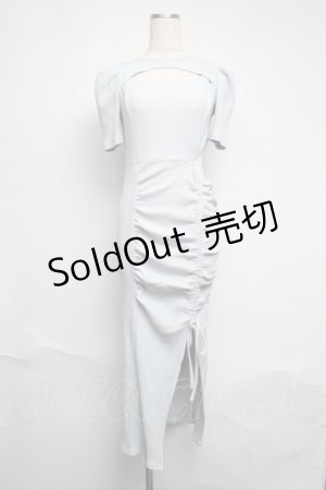 画像: EAT ME / デコルテリブワンピース  サックス S-25-06-12-040-LO-OP-AS-ZS