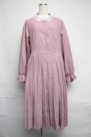 画像: m petit by misako / AM*レースエリプリーツワンピース  ピンク S-25-06-12-045-LO-OP-HR-ZS