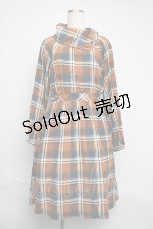 画像: axes femme / オフタートルチェックワンピース  ベージュ S-25-06-12-049-AX-OP-HR-ZS