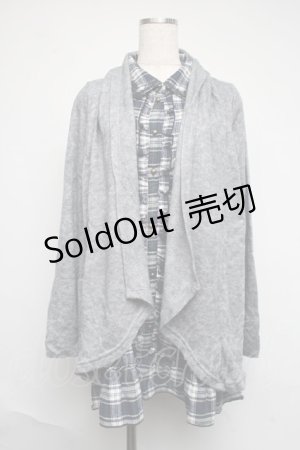 画像: axes femme / シャツレイヤードチュニック  グレー S-25-06-12-050-AX-BL-HR-ZS