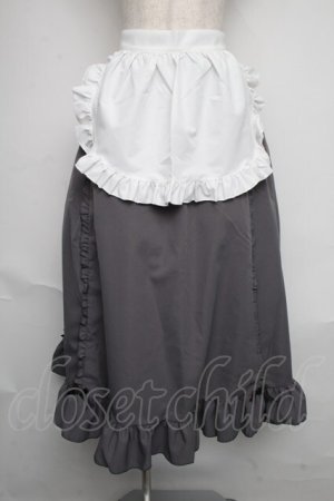 画像: Cherirulu Chocola / 2セット Aラインフリルスカート＆エプロン 4L グレー S-25-06-12-059-LO-SK-HR-ZS